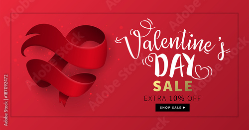 Valentines day sale banner template