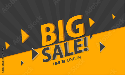 Modern sale banner template design. Big sale limited edition. Vector illustration.
