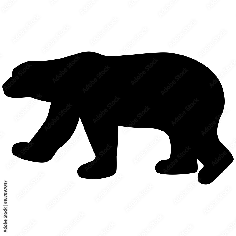 Vector image of a white bear silhouette on a white background Vector image of a white bear silhouette on a white background
