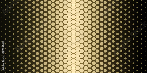 Abstract geometric pattern. Hipster fashion design print hexagonal pattern. Gold honeycombs on a black background. Vector.