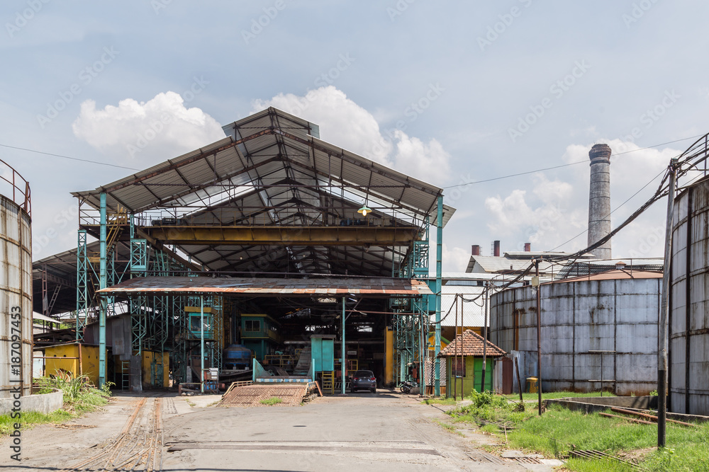 Entrance of an old sugar factory near Surabaya in Indonesia