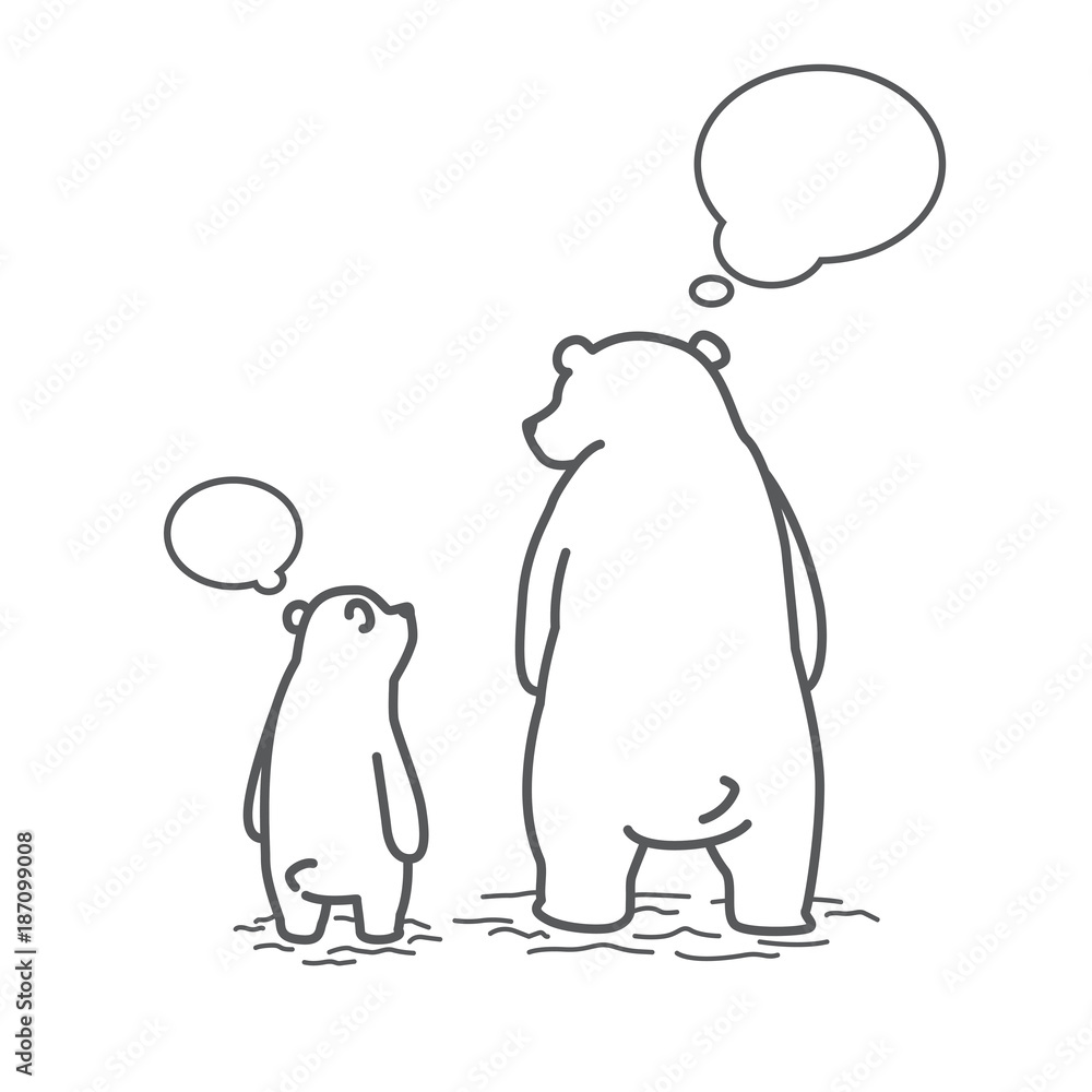 Obraz premium bear polar bear vector illustration cartoon character speech bubble