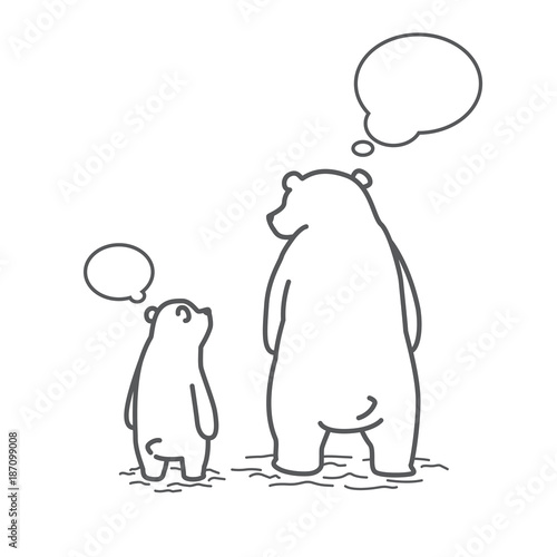 bear polar bear vector illustration cartoon character speech bubble