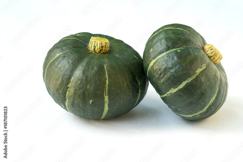 whole of Japanese pumpkin on a white background whole of Japanese pumpkin on a white background
