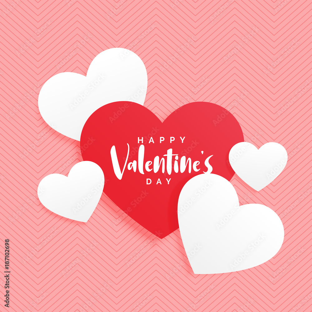 elegant valentine's day red and white heart background