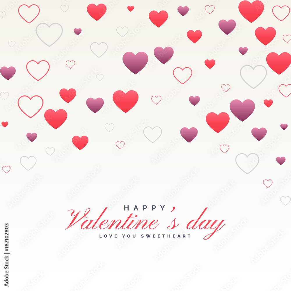 clean white valentine's day background with hearts pattern