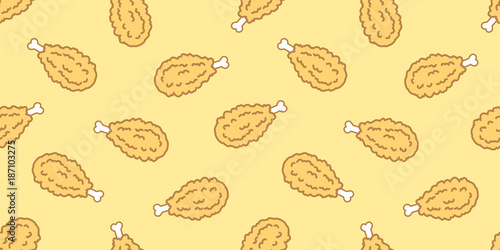 Chicken nugget seamless pattern vector Crispy Fried isolated wallpaper background
