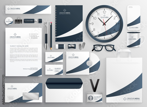 modern clean brand stationery template set