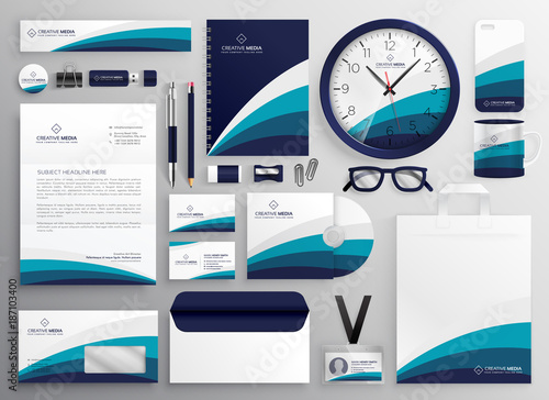modern clean business stationery set for your brand