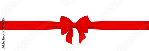 Rote Schleife. Red satin ribbon and bow vector illustration.