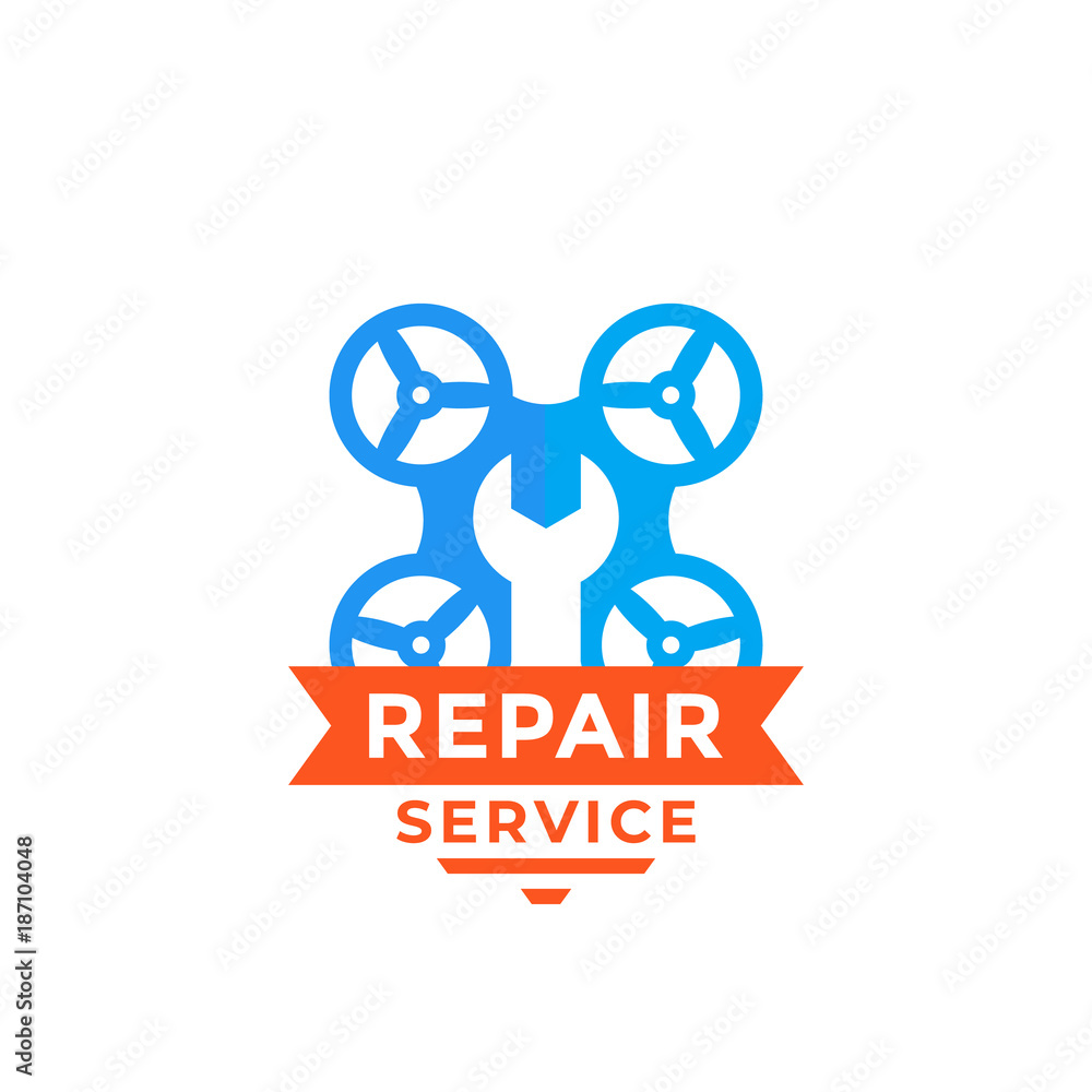 Drone repair service vector logo