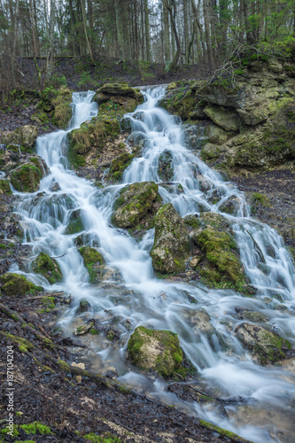 Spring in Latvia. View waterfall in Cesis.
