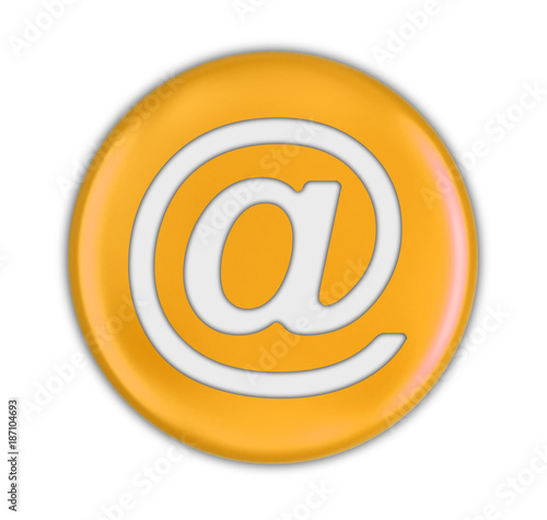 Button with E-mail sign. Image with clipping path