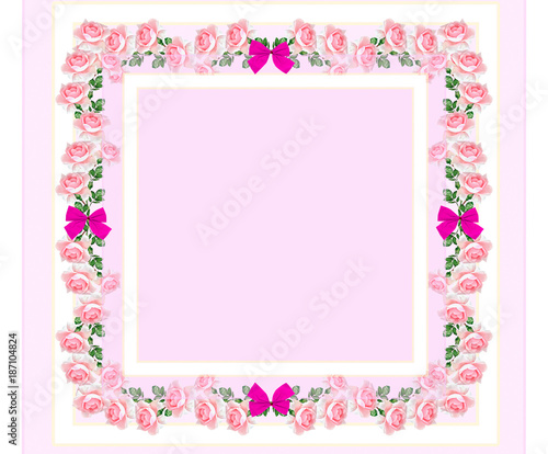 Frame of rose flower buds. Floral background. © alenalihacheva