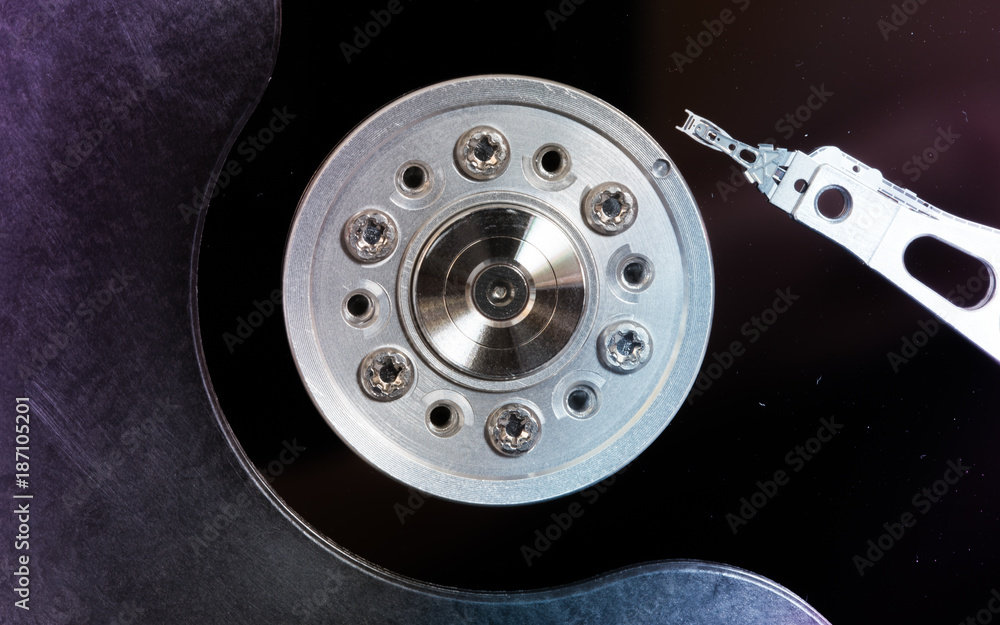 Innenleben einer HDD-Festplatte Innenleben einer HDD-Festplatte
