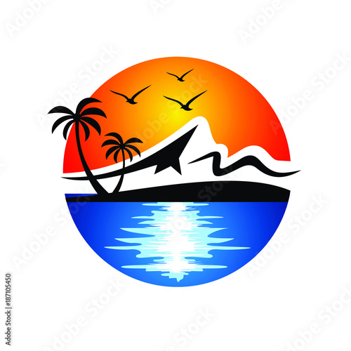 Fototapeta Naklejka Na Ścianę i Meble -  beach logo vector template