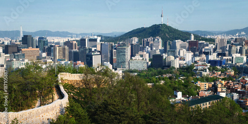 Photography Seoul Panorama and Historic Fortress Wall