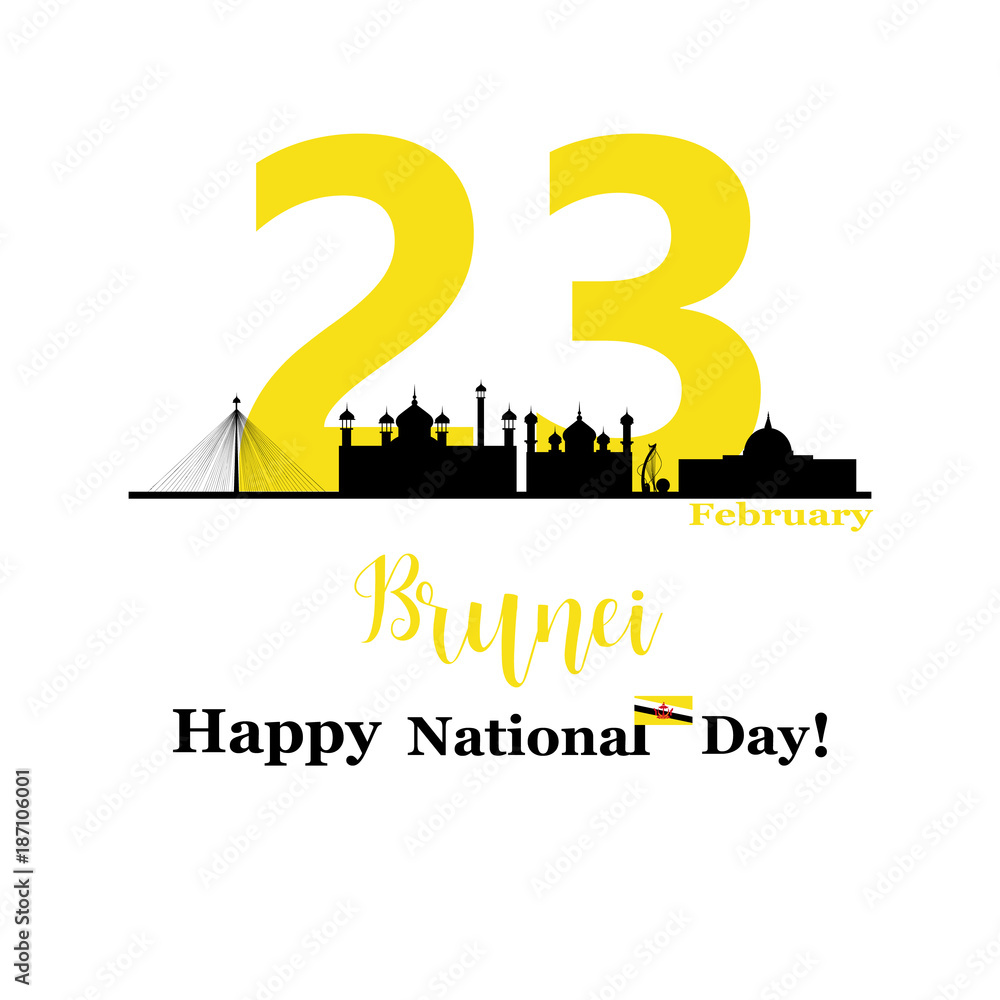 Naklejka premium Brunei Independence Day illustration