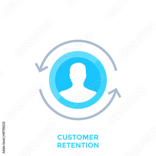customer retention, returning client vector icon