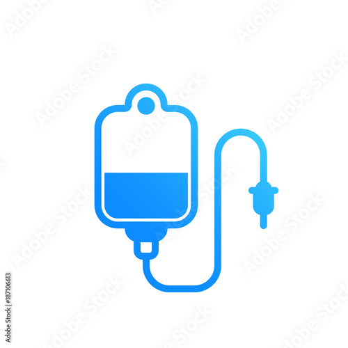 iv bag vector icon on white