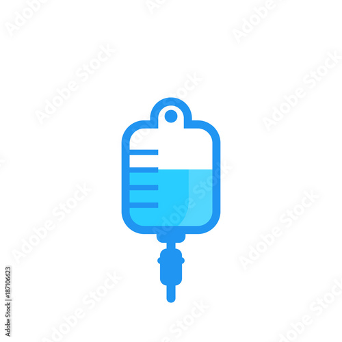iv bag, drip icon isolated on white
