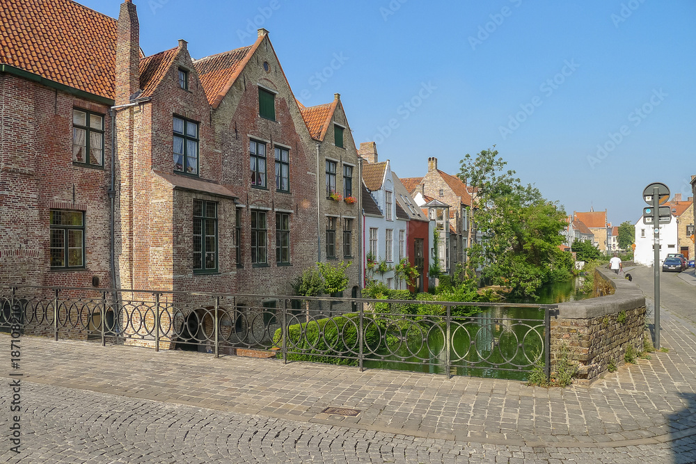 A street scene in Bruges in Belgium