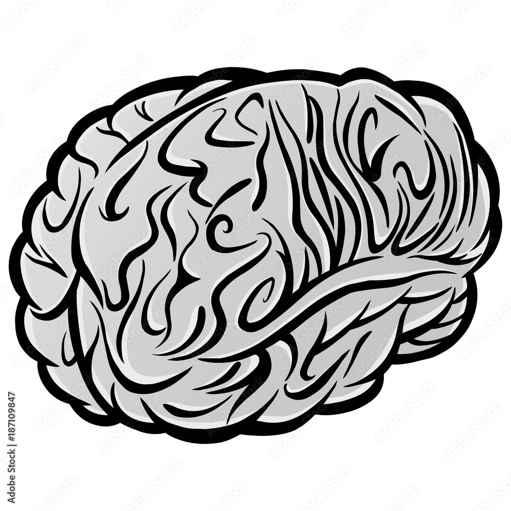 Brain Symbol Illustration - A vector cartoon illustration of a Brain Symbol. Brain Symbol Illustration - A vector cartoon illustration of a Brain Symbol.