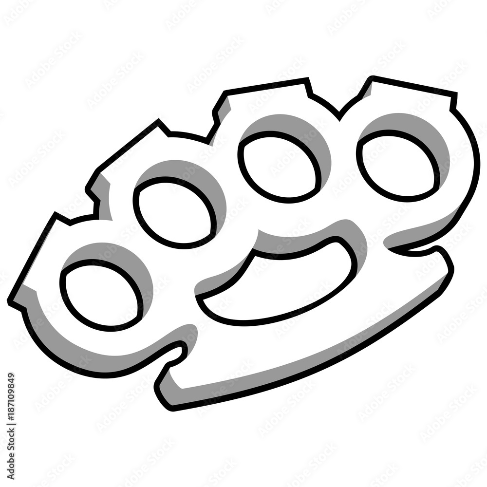 Brass Knuckles Illustration A vector cartoon illustration of a pair