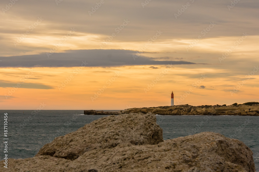 lighthouse at Cape Couronne, on the Mediterranean coast west of Marseille
