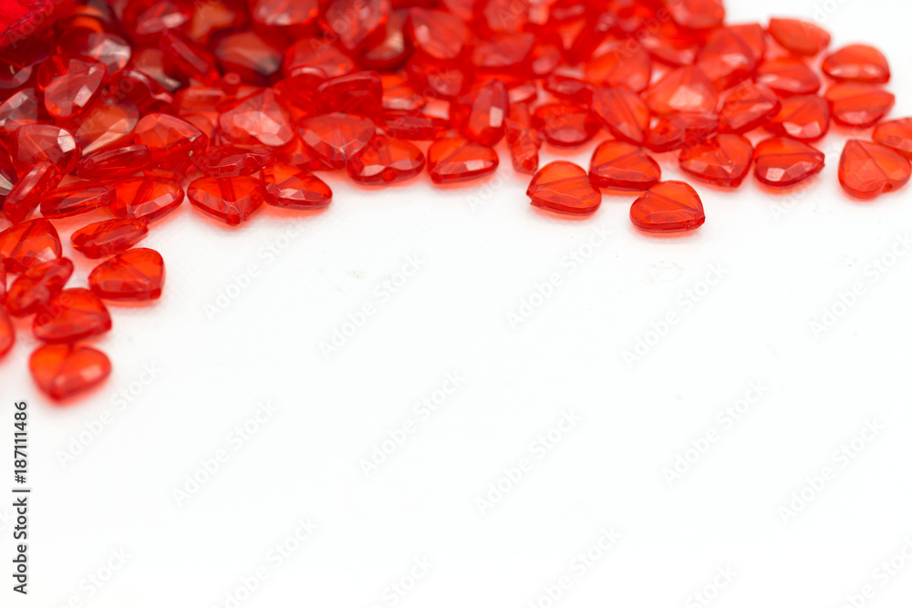 Red crystal heart in the top left corner. There is space for text input. Use as a Valentine's Day background concept. Red crystal heart in the top left corner. There is space for text input. Use as a Valentine's Day background concept.
