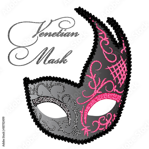 Vector Drawing of Venetian Mask