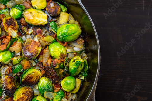Roasted Brussels Sprouts in Cast Iron Skillet photo
