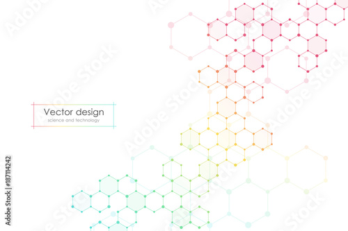Abstract hexagonal background. Medical, scientific or technological concept. Geometric polygonal graphics. vector illustration.
