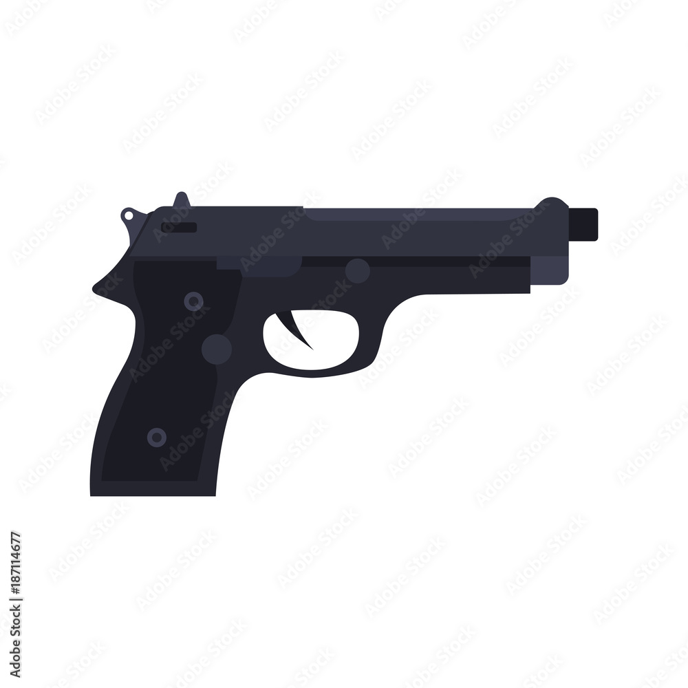 Police icon vector pistol illustration