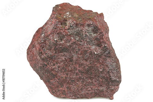 cinnabar merury ore isolated on white background