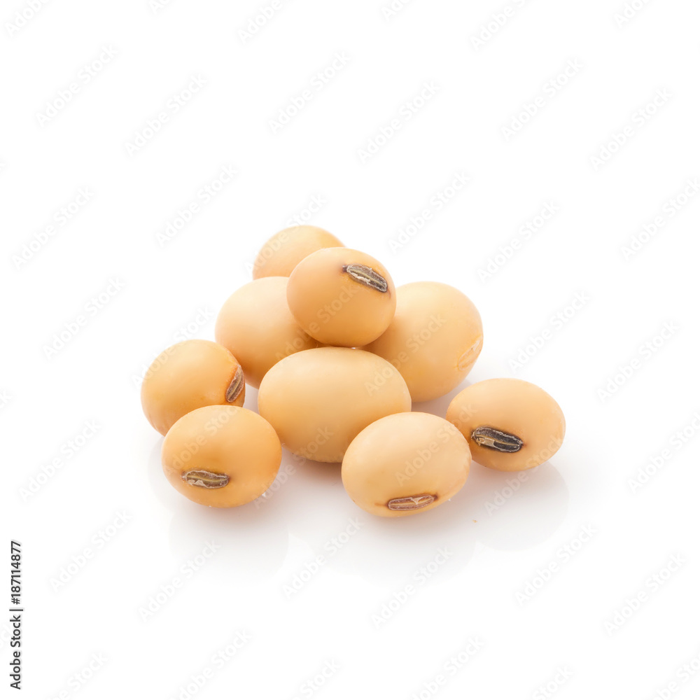 Close up Soybean isolated on a white background Close up Soybean isolated on a white background