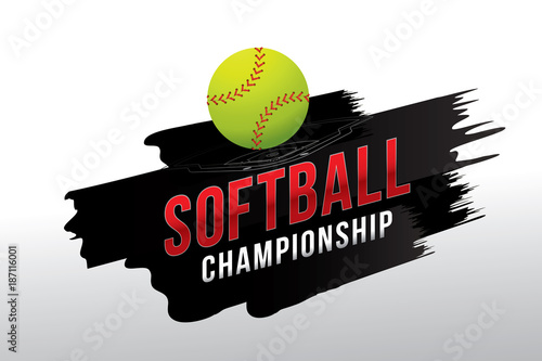Vector of softball championship badge design.