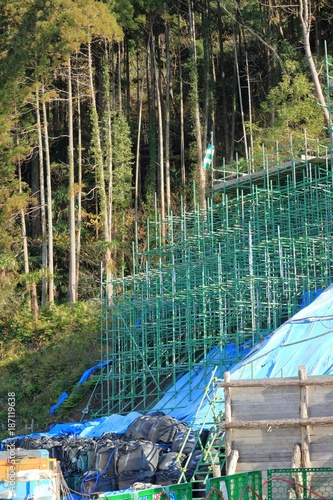 Obraz na płótnie 崖崩れ工事 w salonie