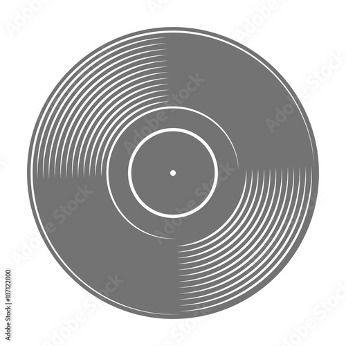 vintage vinyl record, monochrome vector illustration