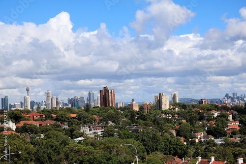 View from Bondi Junction to Sydney city in summer, New South Wales Australia 