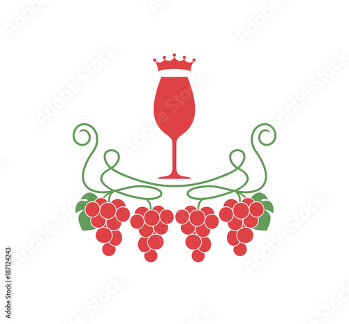 Wine logo.  Isolated wine on white background