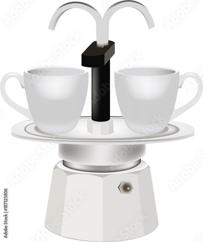 caffettiera per due tazzine di caffè