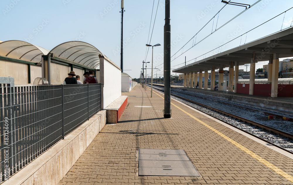 Platforms of train station.