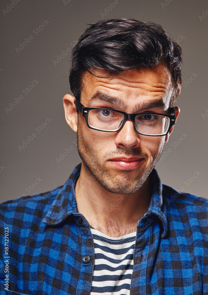 Portrait of beautiful charming smiling man Portrait of beautiful charming smiling man
