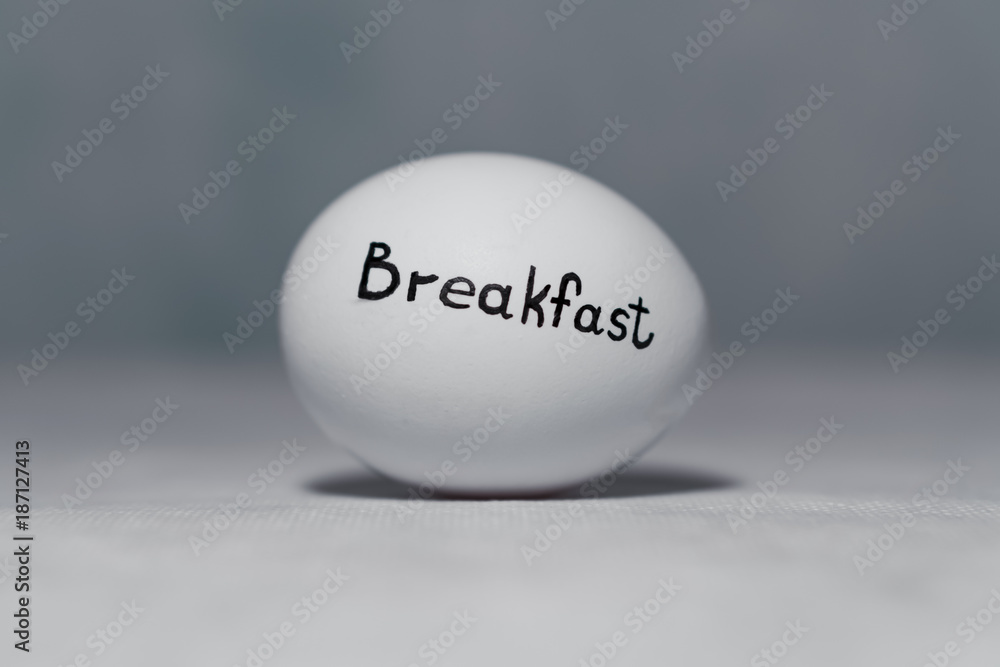 An inscription on a chicken egg for a reminder of breakfast. An inscription on a chicken egg for a reminder of breakfast.