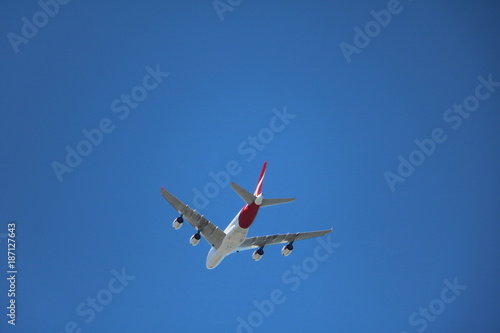 Australian passenger airplane in the air