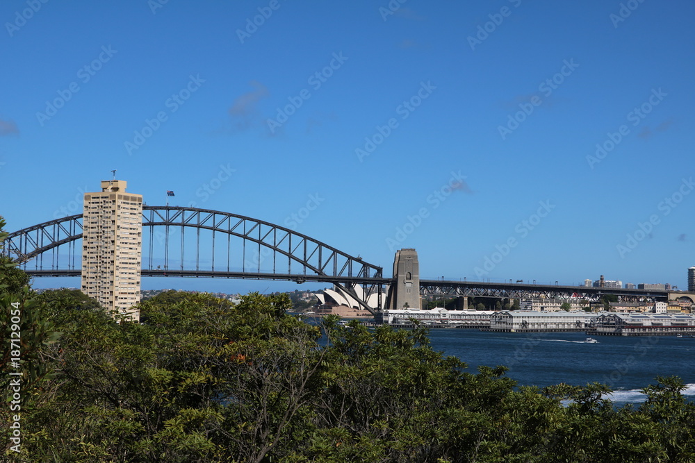 Naklejka premium View to Harbour bridge in Sydney, New South Wales Australia