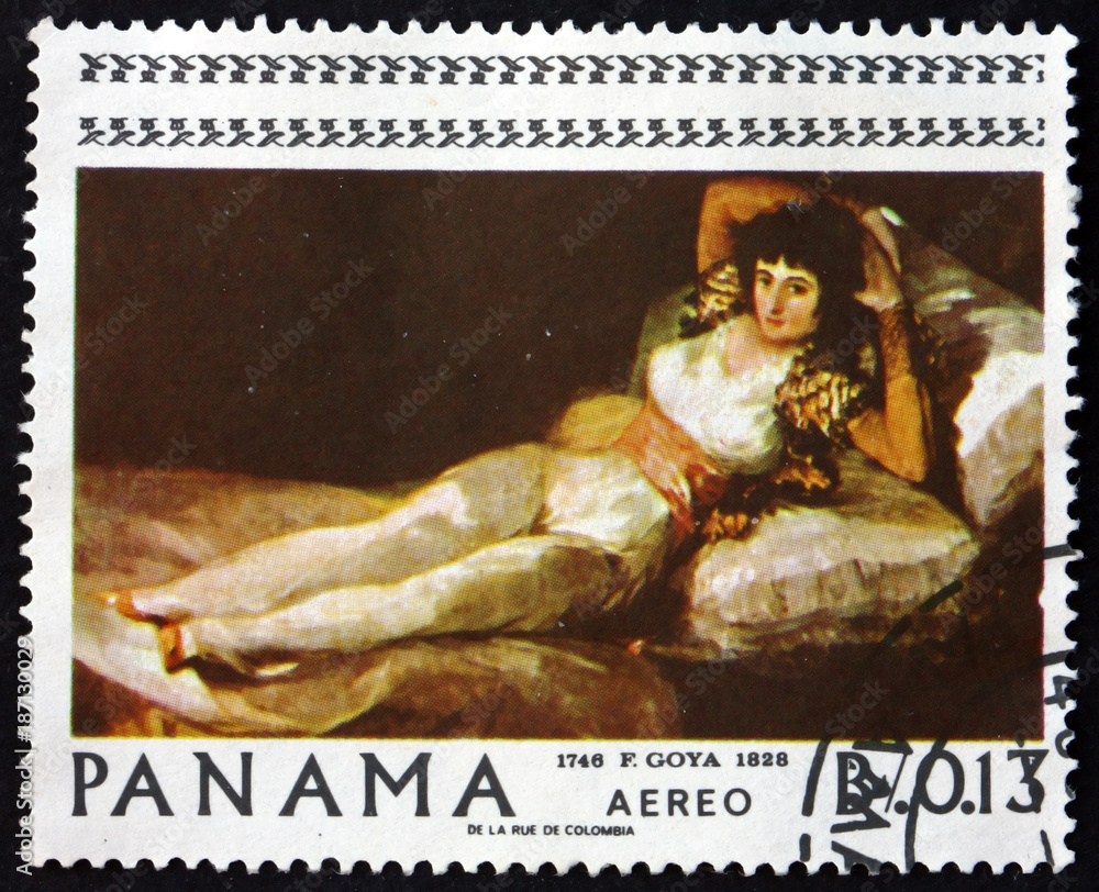 Postage stamp Panama 1967 clothed Maja, by Francisco Goya