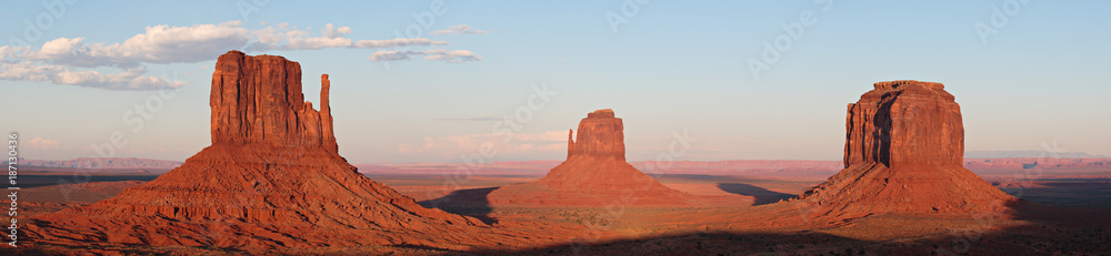 Monument Valley Glowing Red Rocks at Sunset