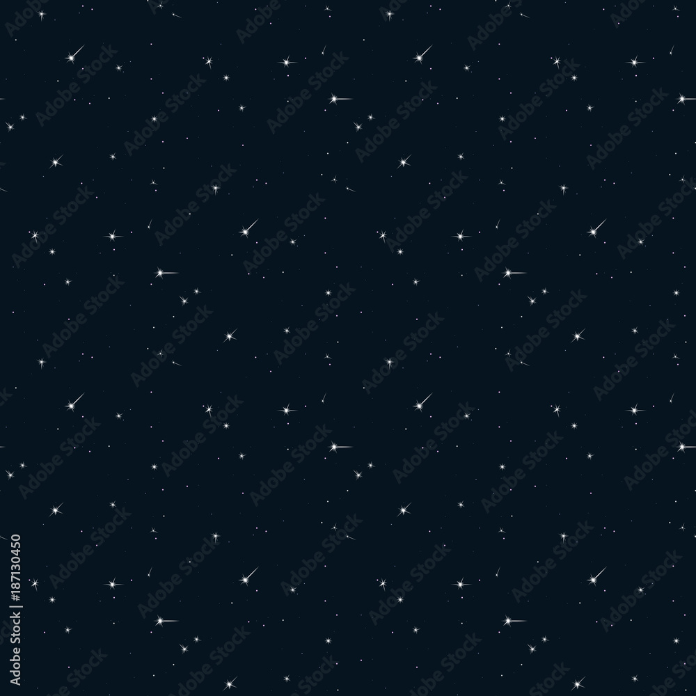 Seamless pattern sky with starlight.